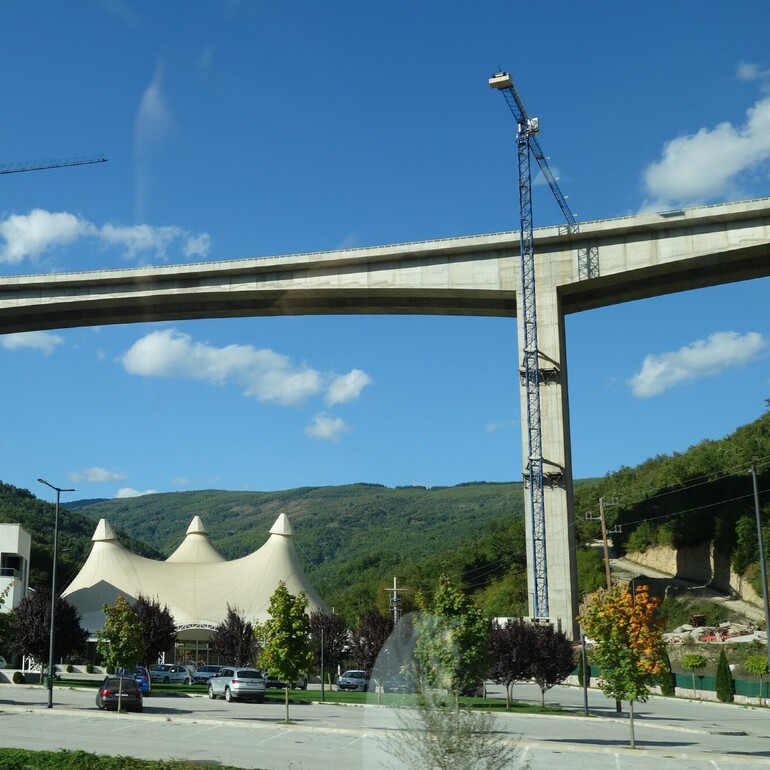 Viaduct Under Construction in North Macedonia.