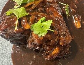 Fall-Apart Lamb Shank with Honey, Mustard, Garlic, Wine &amp; Rosemary