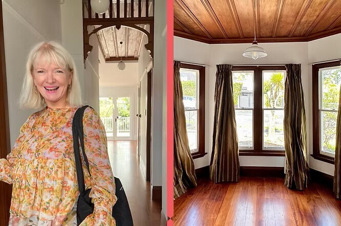 Restored original Victorian panelled ceiling in Auckland heritage home.