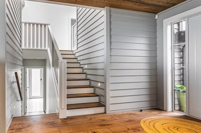 Pohutukawa House internal staircase by Faulkner Construction