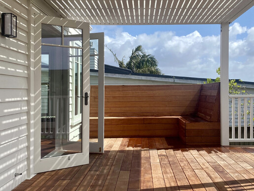 Deck and french doors. Renovation of Kingsley Westmere.