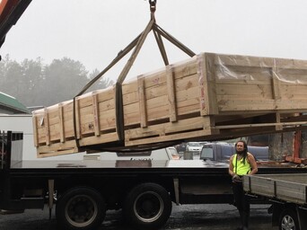 Kauri table shipping crate