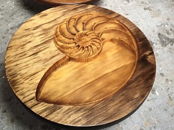 carved kauri small table