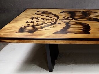 Carved Kauri table