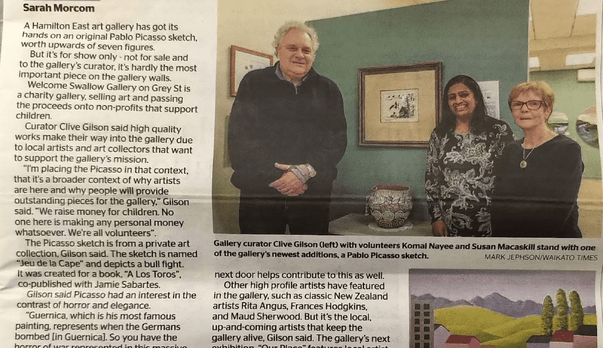 Extensive coverage of the gallery activities in the Waikato Times