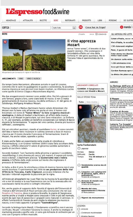 Italy Lespresso food wine