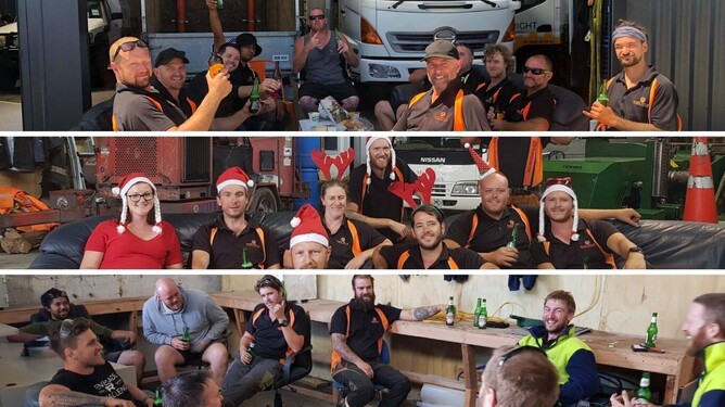 3 photos of the Marc Doyle Treework team over the years.