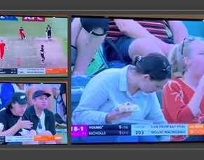 Relaxing at the cricket