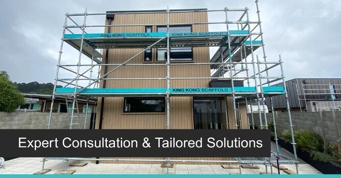 Residential home with full scaffold frame by King Kong Scaffold