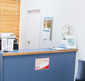 Dentist reception desk