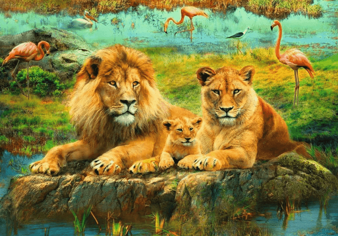 Ravensburger 500 Piece Jigsaw Puzzle Lions in the Savannah
