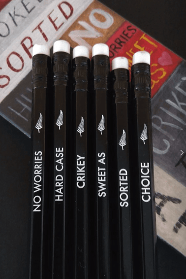 Pencil Set - Wolfkamp & Stone 6 Pack Kiwi Sayings $7.50