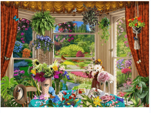 1000 Piece Jigsaw Puzzle Outside My Window: Gardeners View