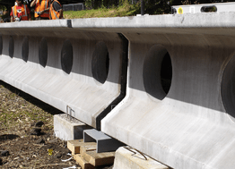 PTG concrete stressbar close-up, under construction