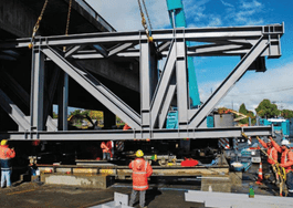 PTG stressbar being crane lifted into place