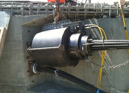 PTG multistrand post tensioning component during construction
