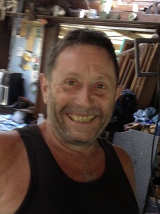 Lloyd Franklin of Kuaotunu standing in his workshop