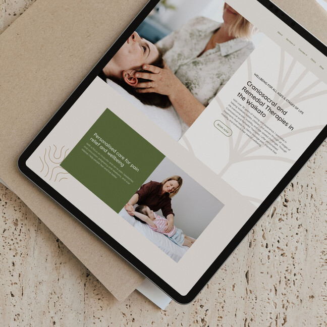 Image of Vital Body Therapy's website. Designed by Creative Box. Waikato, New Zealand.