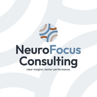 Image of the NeuroFocus Consulting logo. Blue & brown patterned icon with bold text. Creative Box, Waikato, New Zealand.