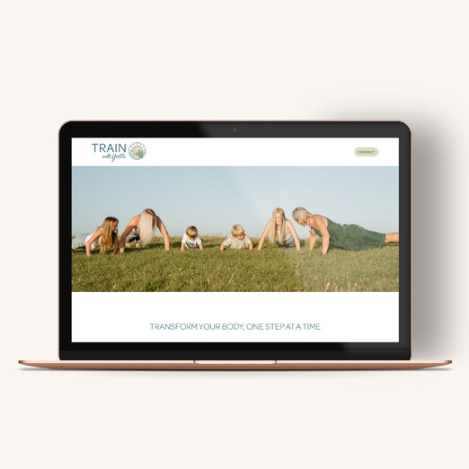 Image of Train With Yvette website. Laptop mockup. Personal trainer in Papamoa. Designed by Kelly at Creative Box. New Zealand.
