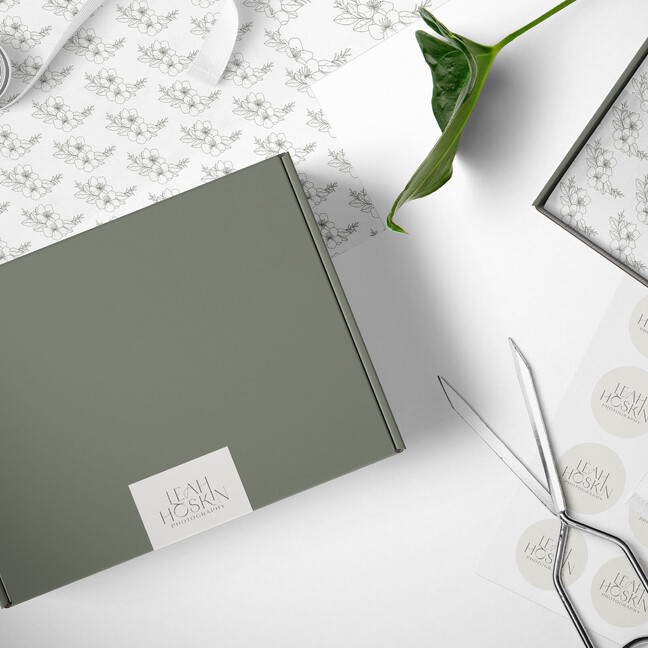 Image of Leah Hoskin Photography logo. Designed by Creative Box. Waikato, New Zealand.