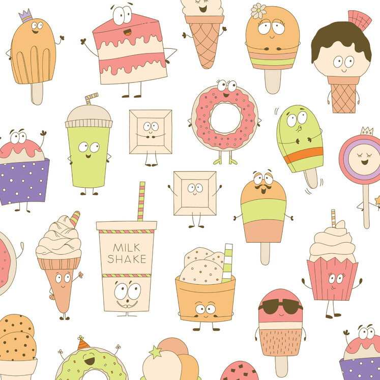 Digital illustration of summer treats. By New Zealand illustrator Kelly Boxell, Creative Box