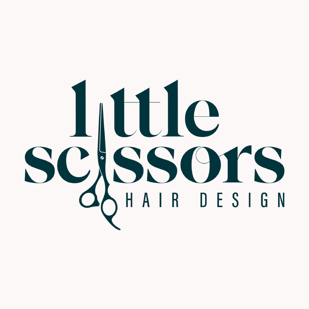 Full branding for Otorohanga's hairdresser, Little Scissors. Creative Box, Waikato, New Zealand