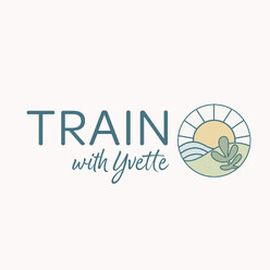 Image of logo for personal trainer Train With Yvette. Waikato & Bay of Plenty. Designed by Kelly at Creative Box. New Zealand.
