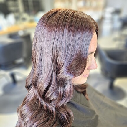 A dark rich brunette hair colour by Hair by Shiyee.