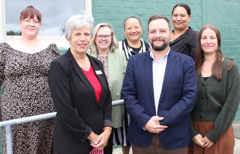 Our Board  - Current Board Members (from left): Jenna Hutchings, Wendy Lansdown (Board Chair), Elaine Reilly (GM), Aroha Walker, Scott Gilmore (Deputy Chair), Maria Rāhui, Angelina Hollows (Board Secretary).