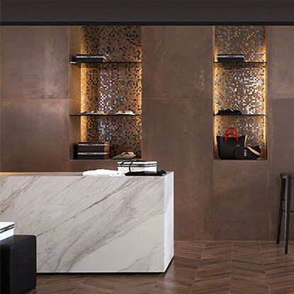 Moon Stone Mosaico Beige Cambridge Tiles