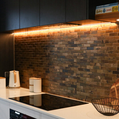 Aparici Glass Titanium Pavé + Hexagon Ivory Cambridge Tiles