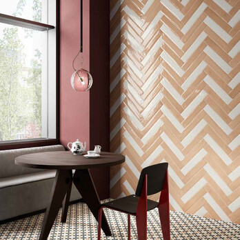 Frammenti Bianco & Rosa bricks Cambridge Tiles