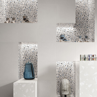 Medley White Minimal Rock, Cambridge Tiles