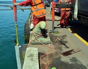 Anode Installation - protecting an existing marine wall