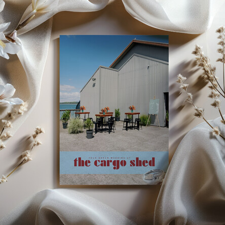The Cargo Shed wedding business brochure and graphic design by Poppyseed