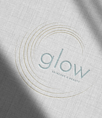 Editorial style image showcasing a brand design for Glow Skincare & Beauty | Brand designer for wedding professionals