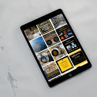 Tablet showing a tradie in NZ social media feed