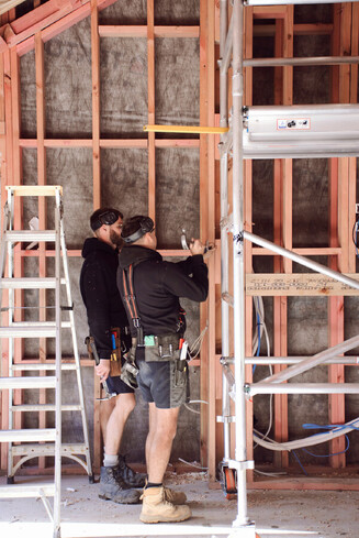 NZ builders working on a building site