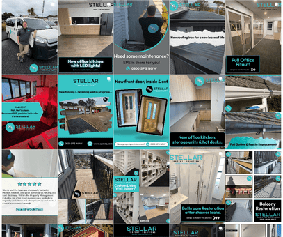 Photo grid of tradies social media content