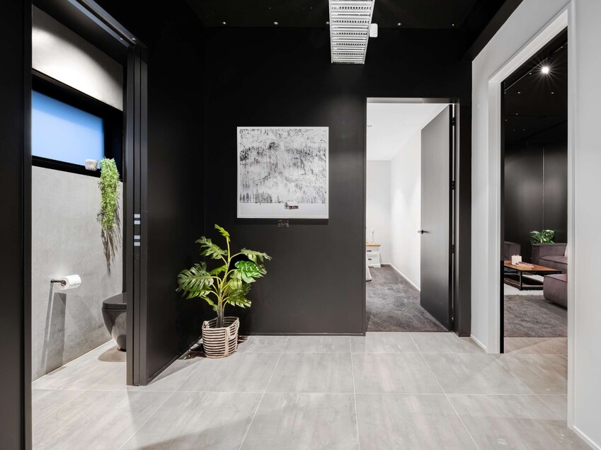 Image of a residential home renovation. Newly remodelled hallway by Auckland builders, Eden Construction. New Zealand.