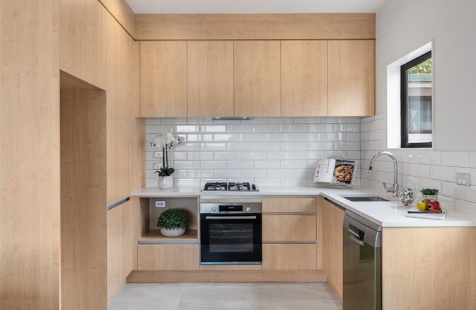 Image of a residential new build home kitchen. Built by Auckland builders, Eden Construction. New Zealand.
