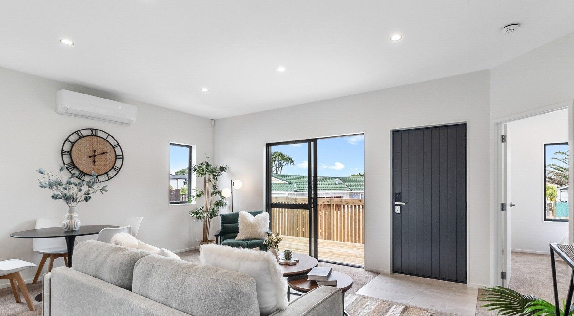 Image of modern living space at residential new build family home on Subritzky Avenue, Mount Roskill, Auckland. Built by Auckland builders, Eden Construction. New Zealand.