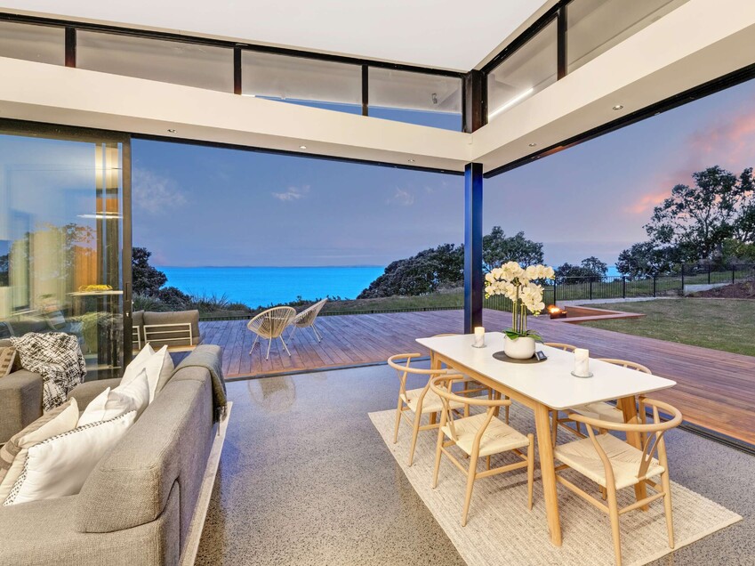 Image of a residential home renovation. Newly remodelled living space by Auckland builders, Eden Construction. New Zealand.