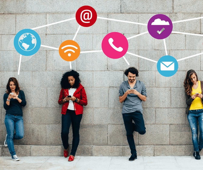 Social media icons for Belle PRs social media tips