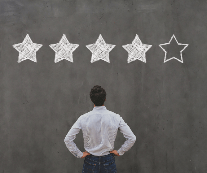 Star rating showing how Belle PR can help reputation