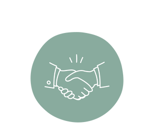 Handshake icon for Public Relations projects for Belle PR