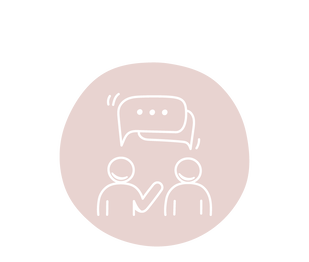 People talking icon to start Stakeholder Engagement text for Belle PR