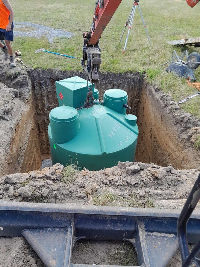 septic tank in the ground