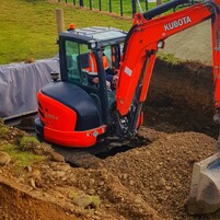 Drainpro digger prepping site